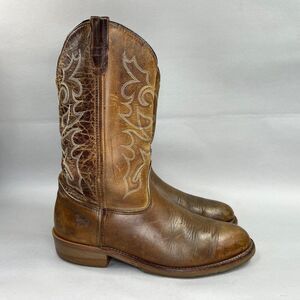 Double H Boots Men's Size 11EE Gel Ice Brown Leather Western Cowboy Boots